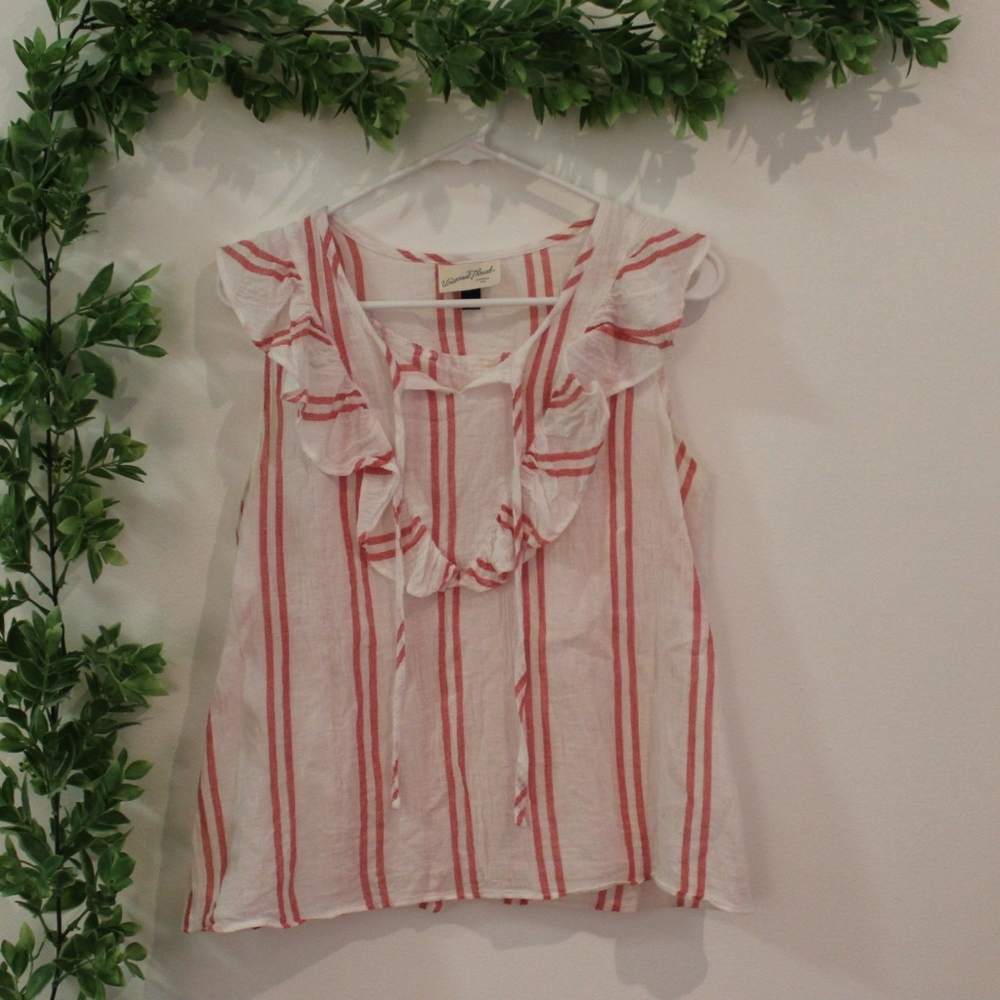 Universal Thread Striped Ruffle Tank - Picture 2 of 5